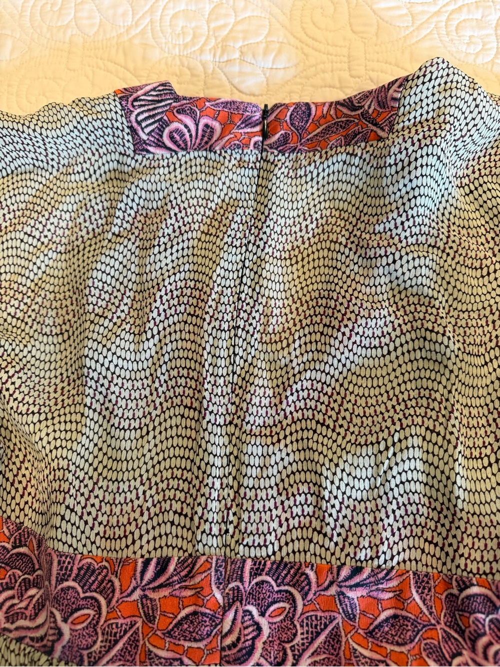 Duro Olowu London Silk Mixed Print V-Neck Midi Dress Size 36 / US 4 Artisanal - Picture 10 of 15